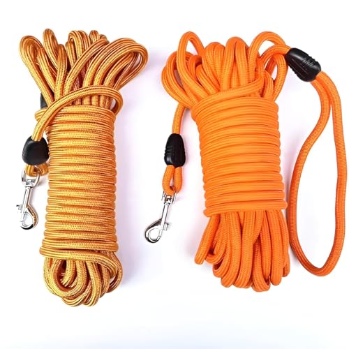 Premium Hundeleine 5m & 10m für große Hunde sowie mittelgroße Hunde | Extra Starkes Material mit Karabiner | 5 Meter & 10 Meter Leine (Orange, 10 Meter) von Primal Internet GmbH