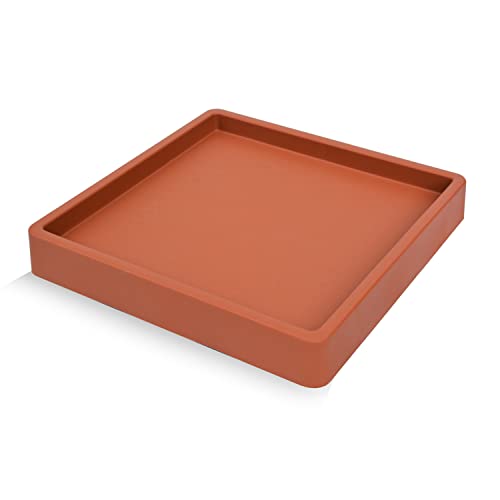 Prime Garden® CONCAVE Square/Round Platform Pflanzenroller Witterungsbeständig Untersetzer mit Rollen Transporthilfe für Pflanzen Blumenroller (30 x 30 cm, Terrakotta) von Prime Garden