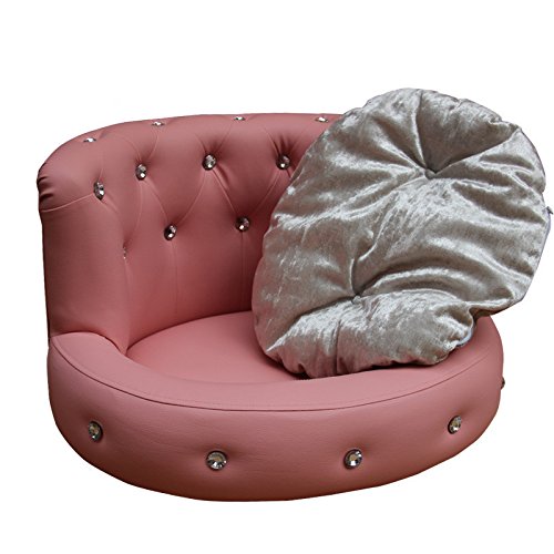 Garden Pets Hundebett Prinzessin Tactic VIP Bichon Diamant Welpenhütte Bett Waschbar Leder Sommer Haustier Sofa Luxus Rosa von Prime Leader