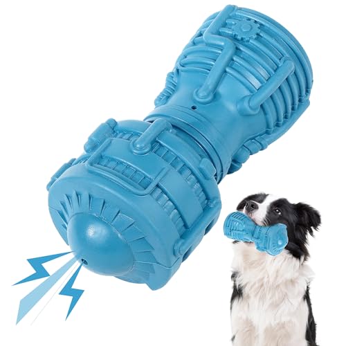 PrimePets Kauspielzeug für Hunde, quietschendes Hundespielzeug für große mittelgroße Hunde, blaues Gummi-Anreicherungsspielzeug für interaktives Spielen, Zahnreinigung, Zahnkauspielzeug mit von PrimePets
