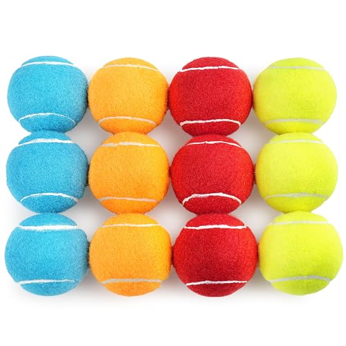 PrimePets Tennisbälle für Hunde, 6,3 cm, 12 Stück, quietschendes Hundespielzeug, interaktiver Apportierball für mittelgroße und große Hunde, quietschendes Hundespielzeug von PrimePets
