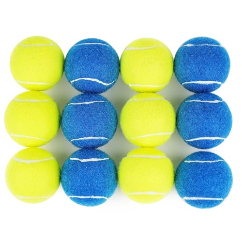 PrimePets Tennisbälle für Hunde, 6,3 cm, 12 Stück, dicke federnde Hundebälle, Hundespielzeugbälle für drinnen und draußen, Apportieren von Hundespielzeugen für mittelgroße und große Hunde von Prime Pets