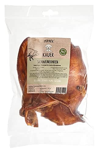 PRIMOX® Schweineohren 200g | 100% natürlicher, knuspriger & fettarmer Kausnack I Unterstützt Zahnpflege & reduziert Stress von Primox