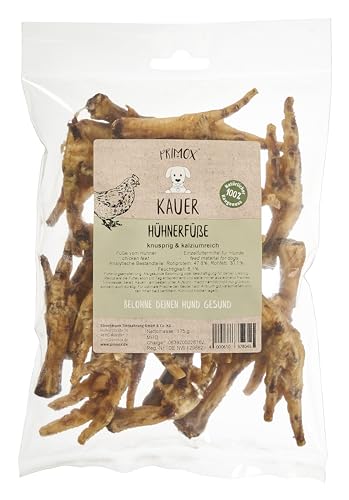 PRIMOX Hühnerfüße 6 x 175g | Kausnack für Hunde | 100% natürlich | Monoprotein | Knusprig & kalziumreich | Ohne Zusätze von Primox