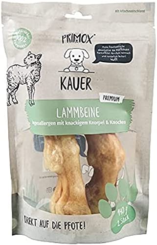 PRIMOX KAUER Lammbeine - hypoallergen mit knackigem Knorpel & Knochen - Kausnack für Hunde Hundeleckerlie/Kauknochen/Zahnpflege, 1er Pack (1 x 0.14 kilograms) von Primox