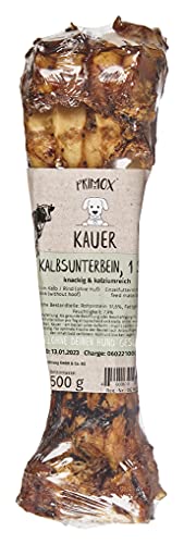 PRIMOX Kalbsunterbein 500g I Knackig, kalziumreich & 100% natürlich I Artgerechte Belohnung I Zahngesundheit & Beschäftigung von Primox