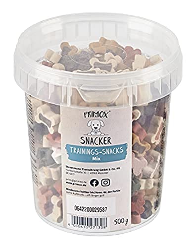 PRIMOX Trainings-Snack Mix-Eimer 500g I Leckerlis für Hunde I Ideal für Training & Belohnung | Softe Konsistenz von Primox