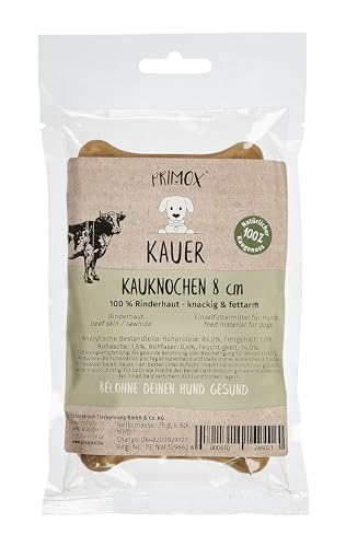 Primox Kauknochen 8cm, 15 x 75g | Gesunder Kausnack für Hunde | 100% natürlicher | Zahnpflege & Beschäftigung von Primox