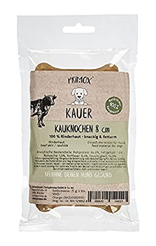 Primox Kauknochen 8cm, 75g | Gesunder Kausnack für Hunde | 100% natürlich | Zanhpflege & Beschäftigung von Primox