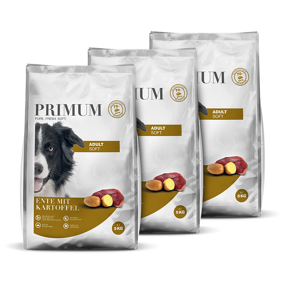 Primum | Ente mit Kartoffel | Soft Adult | 3 x 5 kg von Primum