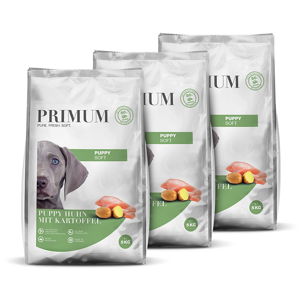 Primum | Huhn mit Kartoffel | Soft Puppy | 3 x 5 kg von Primum