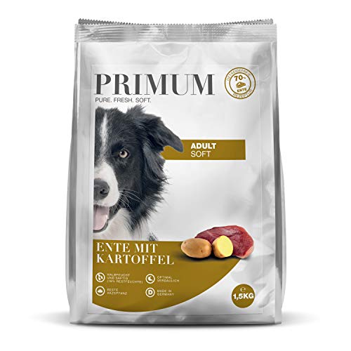 Primum - Soft Ente mit Kartoffel - 1,5 kg - Halbfeuchtes Hundefutter - Getreidefreies Trockenfutter - Hoher Fleischanteil - Optimal verdaulich von Primum