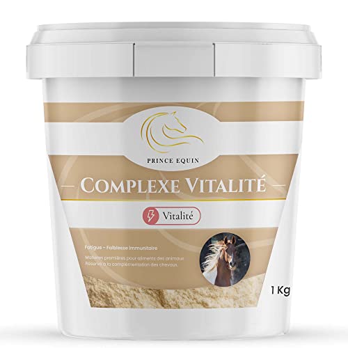 Prince Equin Vitalité Komplex - Weide und Vitamine C - Nährstoffkomplex - Energie, Immunität & Beruhigung der Gelenke - Eimer 1 kg - Französische Marke von Prince Equin