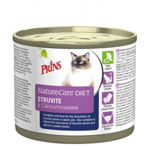 Prins NatureCare Diet Struvite & Calciumoxalate Nassfutter Katze 1 Palette (6 x 200 g) von Prins