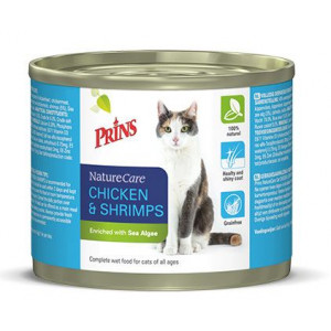 Prins NatureCare Huhn mit Garnelen Nassfutter Katze 1 Palette (6 x 200 g) von Prins