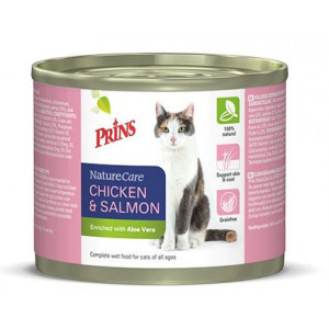 Prins NatureCare Huhn mit Lachs Nassfutter Katze 1 Palette (6 x 200 g) von Prins