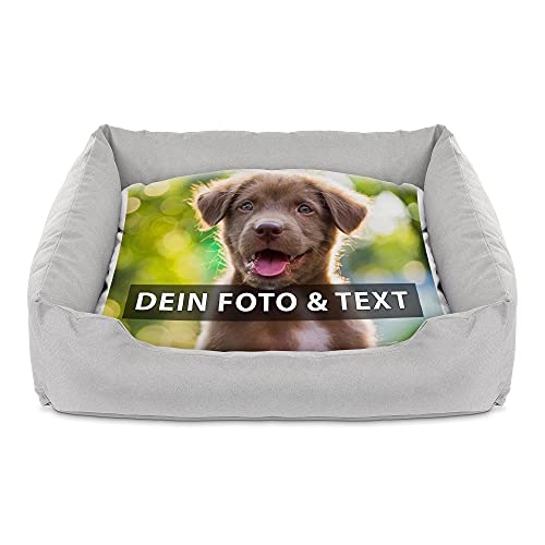 PR Print Royal Hundebett selbst gestalten mit eigenem Foto - Hundekorb mit Kissen - Geschenke für Hundebesitzer, Tierbett 65 x 55 cm I Personalisierbar von PR Print Royal