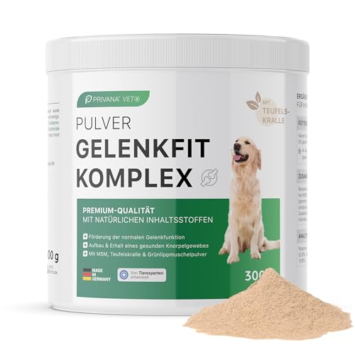 Privana GelenkFit Komplex für Hunde(300g) – Gelenk-Pulver für Welpen & alte Hunde – ideal für Gelenke & Bänder mit Grünlippmuschel – ohne Zuckerzusatz von Privana