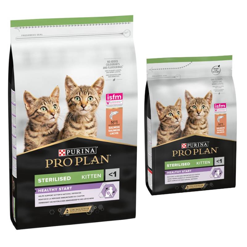 10 kg + 3 kg gratis! 13 kg PURINA PRO PLAN Sterilised Kitten Healthy Start - 13 kg mit Lachs von Pro Plan