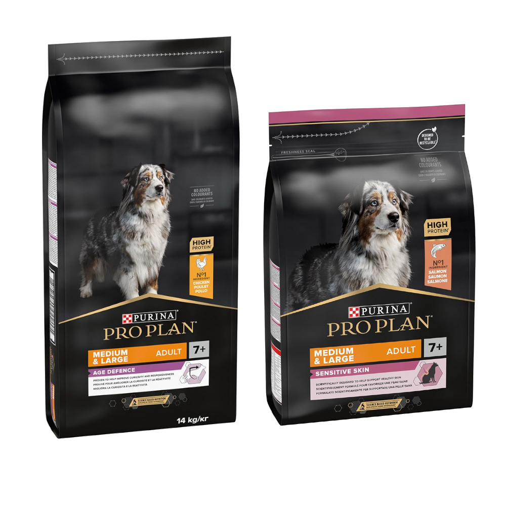 14 kg PURINA PRO PLAN Adult + 3 kg Extra-Packung gratis! - 14 kg Medium & Large 7+ Age Defence + 3 kg Medium & Large 7+ Sensitive Skin 14 kg PURINA PRO PLAN Adult + 3 kg Extra-Packung gratis! - 14 kg Medium & Large 7+ Age Defence + 3 kg Medium & Large 7+ Sensitive Skin von Pro Plan