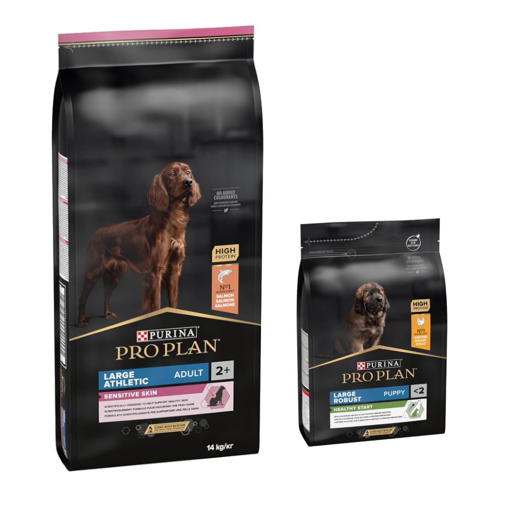 14 kg PURINA PRO PLAN Adult + 3 kg passendes Trockenfutter gratis! - 14 kg Large Athletic Sensitive Skin Lachs + 3 kg Large Robust Puppy Healthy Start 14 kg PURINA PRO PLAN Adult + 3 kg passendes Trockenfutter gratis! - 14 kg Large Athletic Sensitive Skin Lachs + 3 kg Large Robust Puppy Healthy Start von Pro Plan