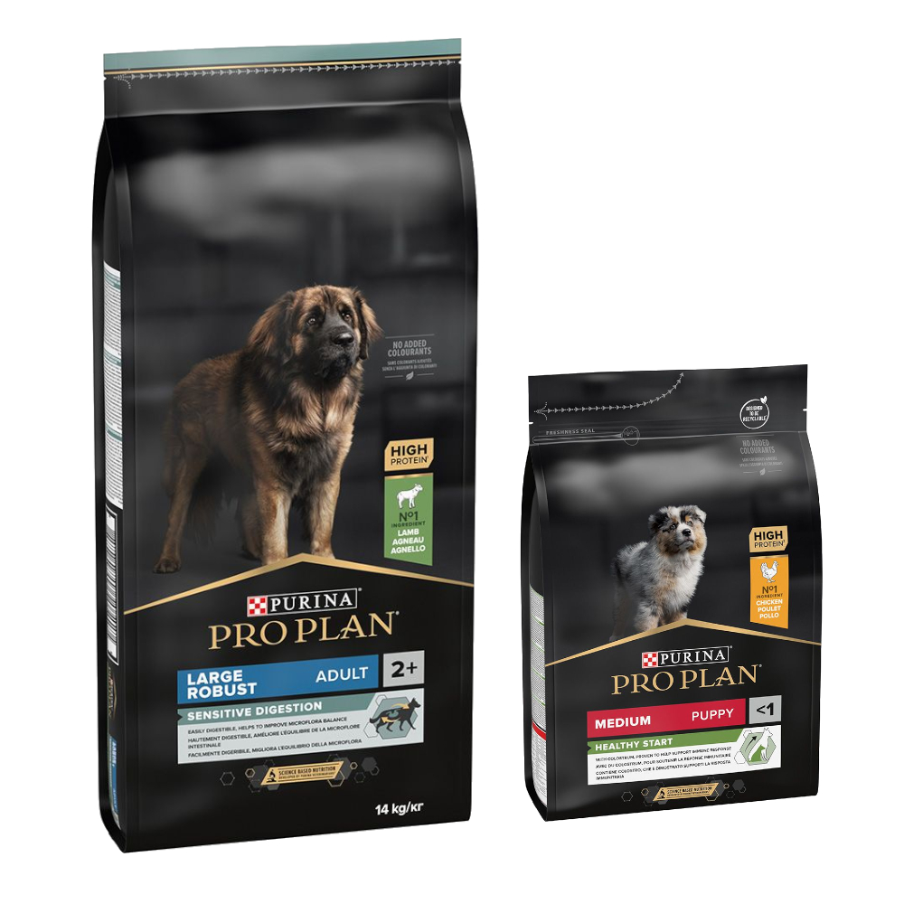 14 kg PURINA PRO PLAN Adult + 3 kg passendes Trockenfutter gratis! - 14 kg Large Robust Lamm & Reis Sensitive Digestion + 3 kg Medium Puppy Healthy Start 14 kg PURINA PRO PLAN Adult + 3 kg passendes Trockenfutter gratis! - 14 kg Large Robust Lamm & Reis Sensitive Digestion + 3 kg Medium Puppy Healthy Start von Pro Plan