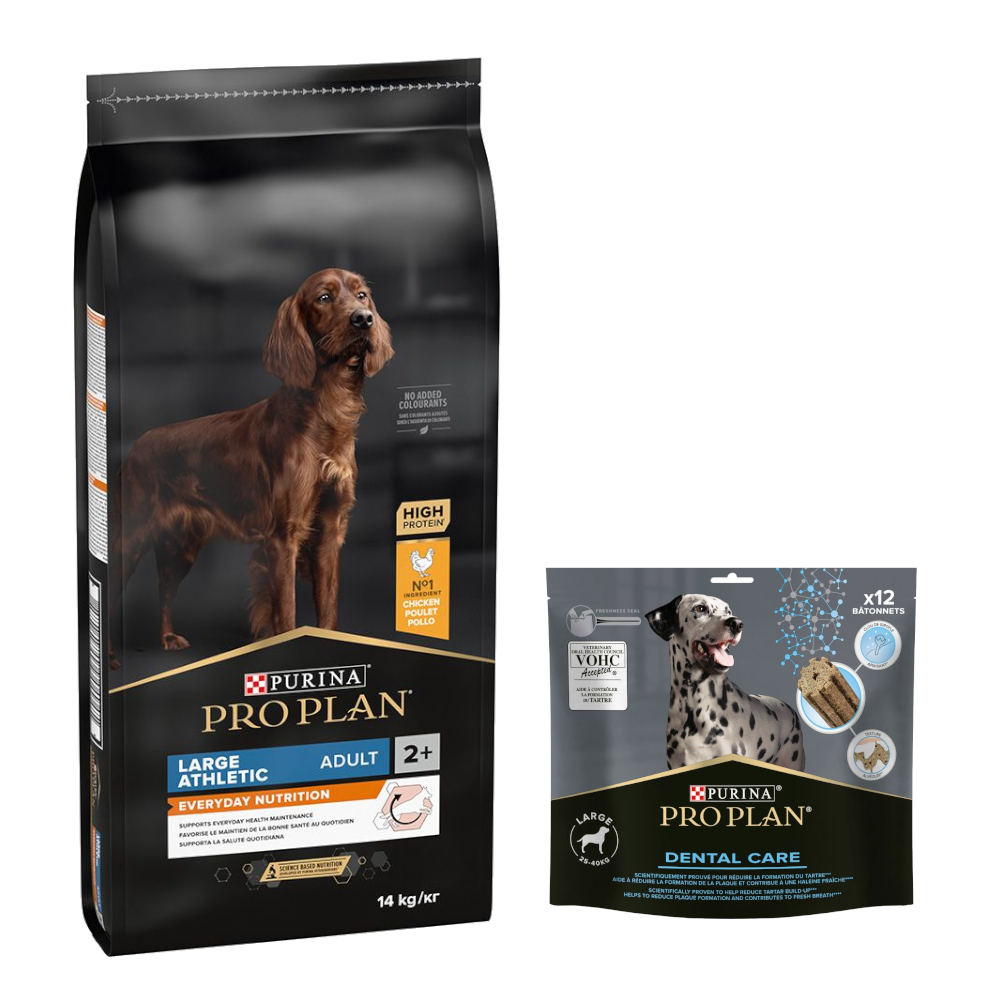 14 kg PURINA PRO PLAN Adult + Dental Care passender Snack gratis! - Large Athletic Everyday Nutrition + für große Hunde 426 g 14 kg PURINA PRO PLAN Adult + Dental Care passender Snack gratis! - Large Athletic Everyday Nutrition + für große Hunde 426 g von Pro Plan