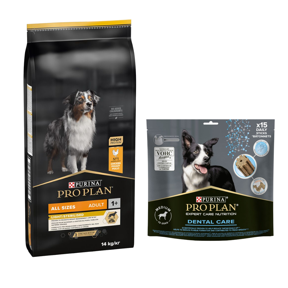 14 kg PURINA PRO PLAN Adult + Dental Care passender Snack gratis! - All Sizes Light/Sterilised + Medium Dog 345 g 14 kg PURINA PRO PLAN Adult + Dental Care passender Snack gratis! - All Sizes Light/Sterilised + Medium Dog 345 g von Pro Plan