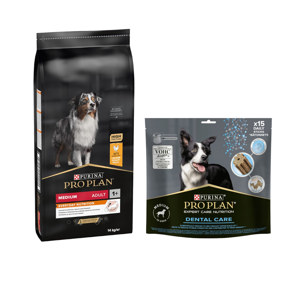 14 kg PURINA PRO PLAN Adult + Dental Care passender Snack gratis! - Medium Everyday Nutrition + Medium Dog 345 g 14 kg PURINA PRO PLAN Adult + Dental Care passender Snack gratis! - Medium Everyday Nutrition + Medium Dog 345 g von Pro Plan