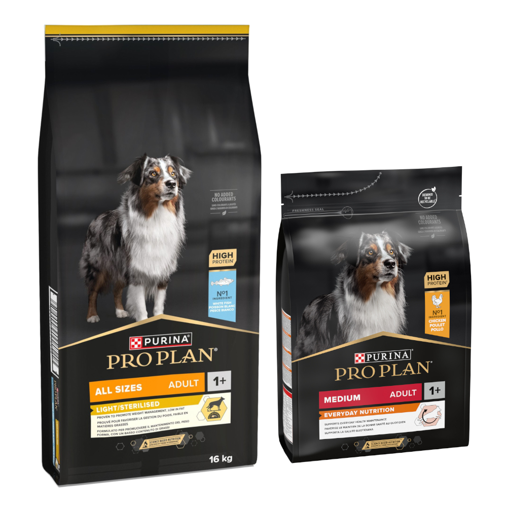 16 kg + 3 kg gratis! 19 kg PURINA PRO PLAN Adult - All Sizes Light Sterilised Fisch + Medium Everyday Nutrition 16 kg + 3 kg gratis! 19 kg PURINA PRO PLAN Adult - All Sizes Light Sterilised Fisch + Medium Everyday Nutrition von Pro Plan