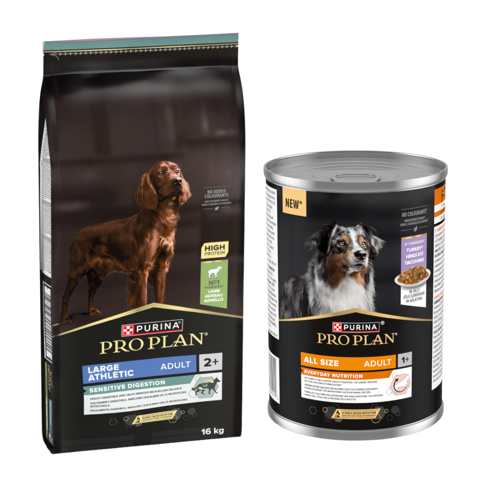 16 kg PURINA PRO PLAN + 12 x 400 g All Size Adult Everyday Nutrition in Jelly gratis! - Large Adult Athletic Lamm & Reis Sensitive Digestion + Truthahn 16 kg PURINA PRO PLAN + 12 x 400 g All Size Adult Everyday Nutrition in Jelly gratis! - Large Adult Athletic Lamm & Reis Sensitive Digestion + Truthahn von Pro Plan