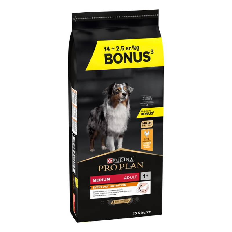 2,5 kg gratis! 16,5 kg PURINA PRO PLAN - Medium Adult Everyday Nutrition von Pro Plan