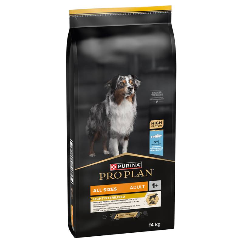 2 kg gratis! 12 kg / 14 kg PURINA PRO PLAN - Adult Light Sterilised Fisch (14 kg) von Pro Plan