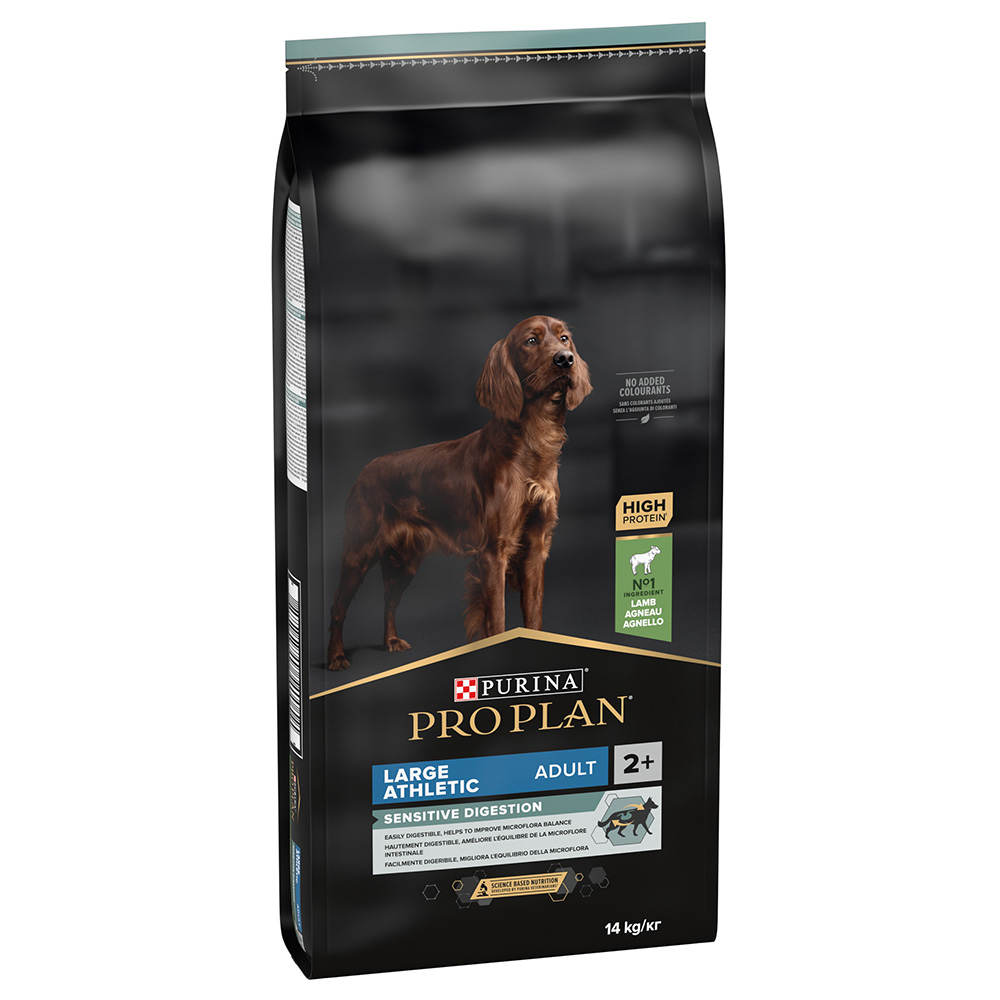 2 kg gratis! 12 kg / 14 kg PURINA PRO PLAN - Large Adult Athletic Lamm & Reis Sensitive Digestion (14 kg) von Pro Plan