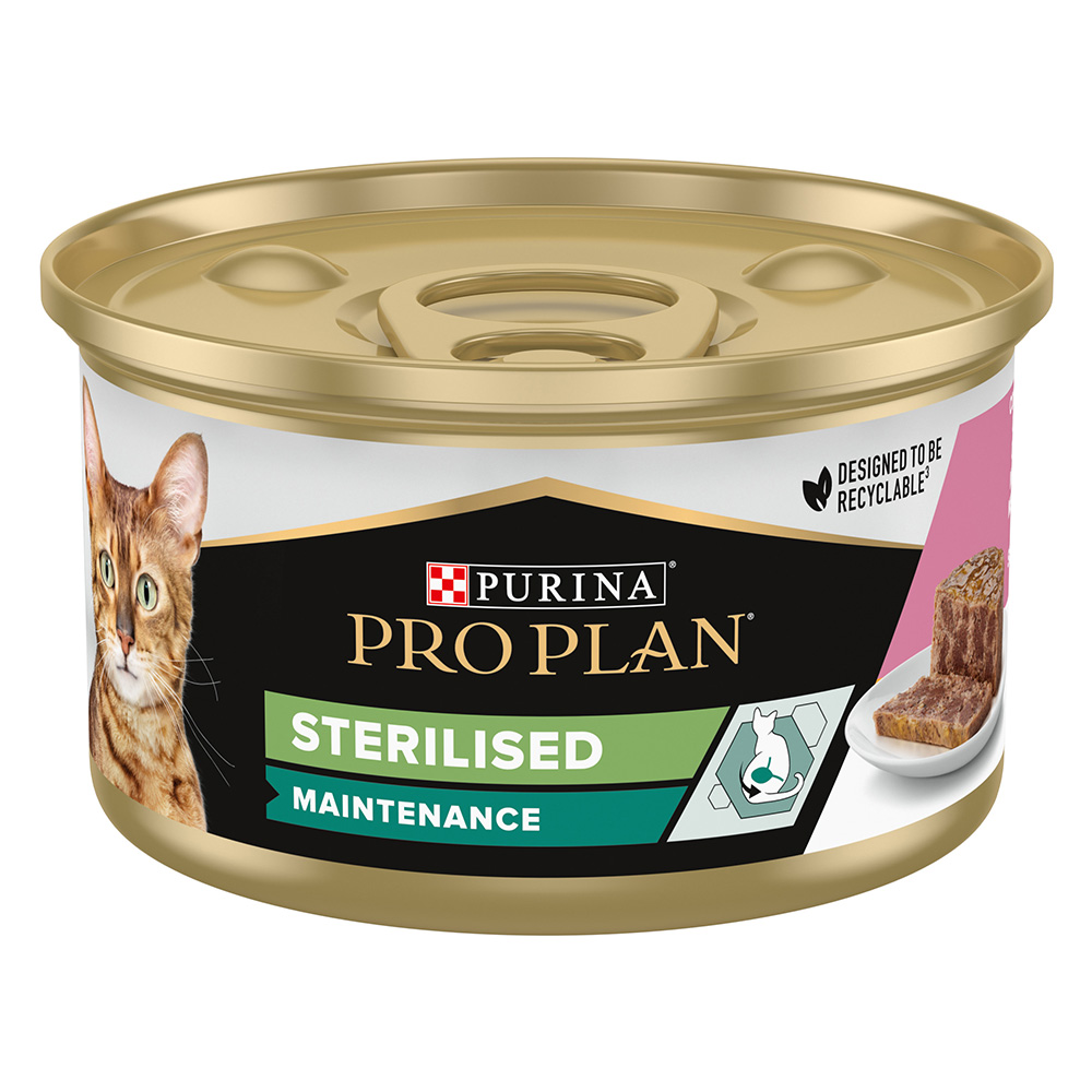 20 + 4 gratis! 24 x 85 g PURINA PRO PLAN - Sterilised Maintenance mit Thunfisch & Lachs von Pro Plan