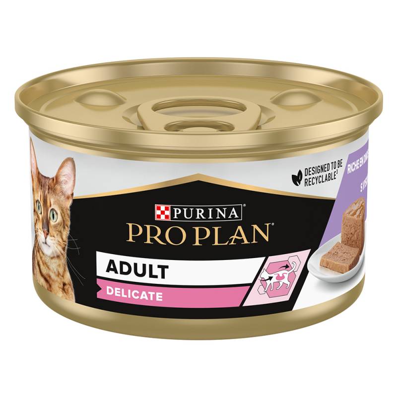 36 + 12 gratis! 48 x 85 g PURINA PRO PLAN - Delicate Truthahn von Pro Plan