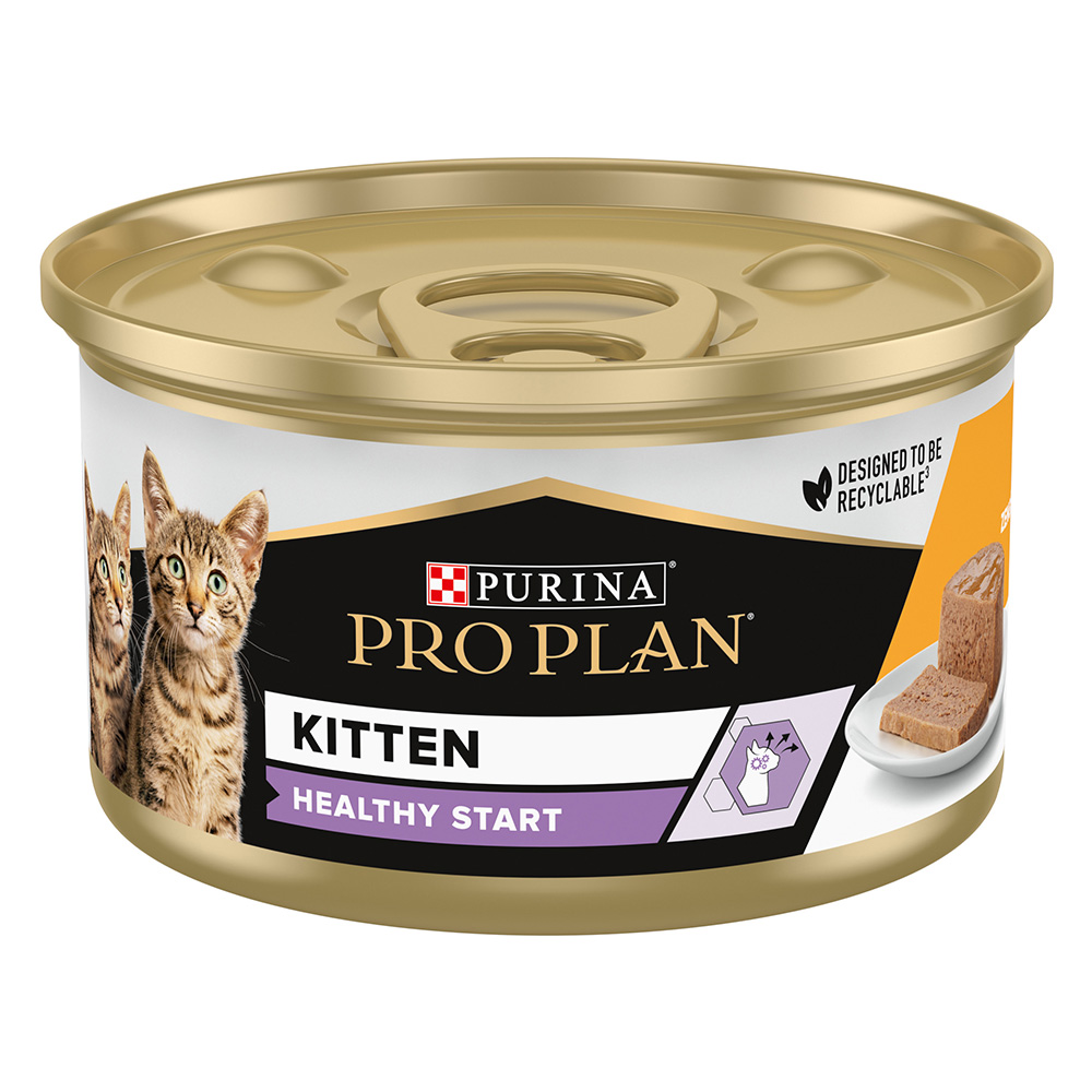 36 + 12 gratis! 48 x 85 g PURINA PRO PLAN - Kitten Healthy Start Huhn von Pro Plan