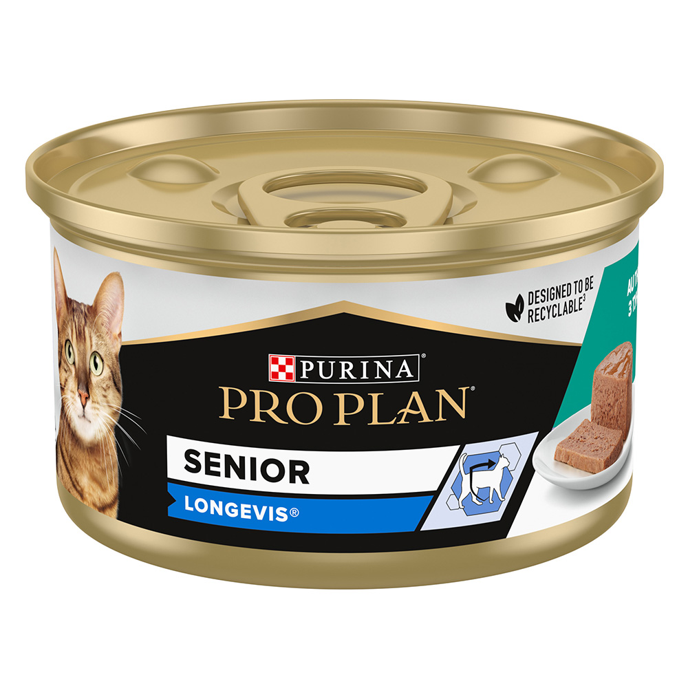 36 + 12 gratis! 48 x 85 g PURINA PRO PLAN - Senior Longevis Thunfisch von Pro Plan