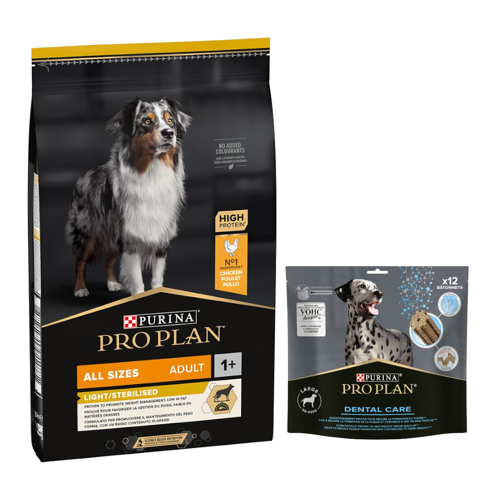 7 kg PURINA PRO PLAN Adult + 426 g Dental Care Snack für große Hunde gratis! - All Sizes Light/Sterilised 7 kg PURINA PRO PLAN Adult + 426 g Dental Care Snack für große Hunde gratis! - All Sizes Light/Sterilised von Pro Plan
