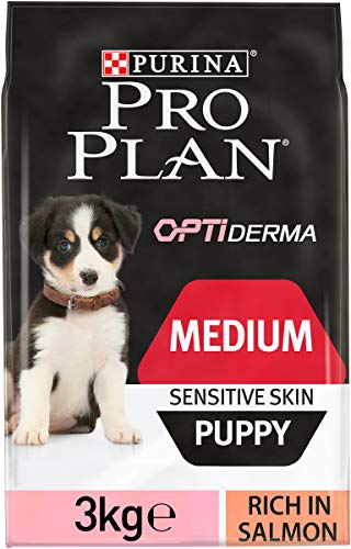 PRO PLAN Medium Puppy Sensitive Skin mit Optiderma, reich an Lachs, 3 kg, für mittelgroße Welpen von Pro Plan