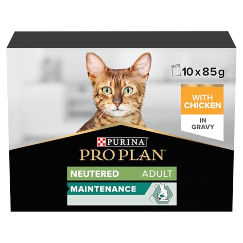 PRO PLAN Nutrisavour Sterilisiertes Nassfutter für ausgewachsene Katzen, 4er Pack (4 x 10 x 85 g) von Pro Plan