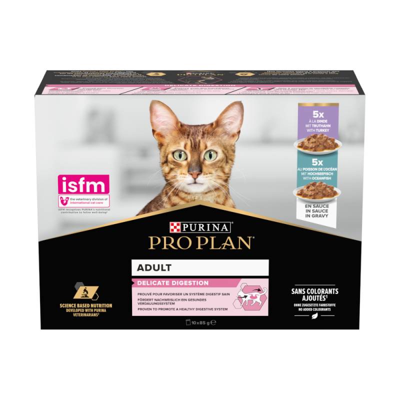 PURINA PRO PLAN Cat Adult Delicate Digestion 10 x 85 g - Truthahn und Hochseefisch von Pro Plan