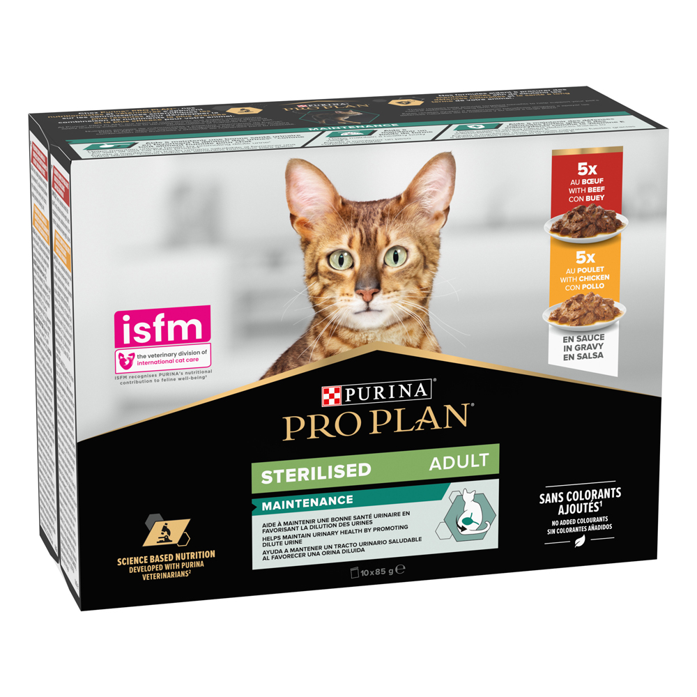 PURINA PRO PLAN Cat Sterilised Adult Maintenance 10 x 85 g - Rind und Huhn von Pro Plan