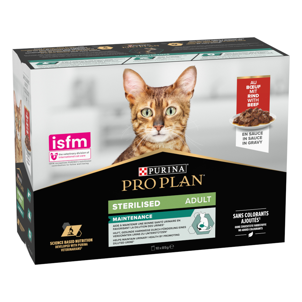 PURINA PRO PLAN Cat Sterilised Adult Maintenance 10 x 85 g - Rindfleisch PURINA PRO PLAN Cat Sterilised Adult Maintenance 10 x 85 g - Rindfleisch von Pro Plan