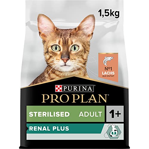 Pro Plan Sterilised Adult 1+ Katzenfutter trocken mit OPTIRENAL, reich an Lachs, 1er Pack (1 x 1,5kg) von Pro Plan