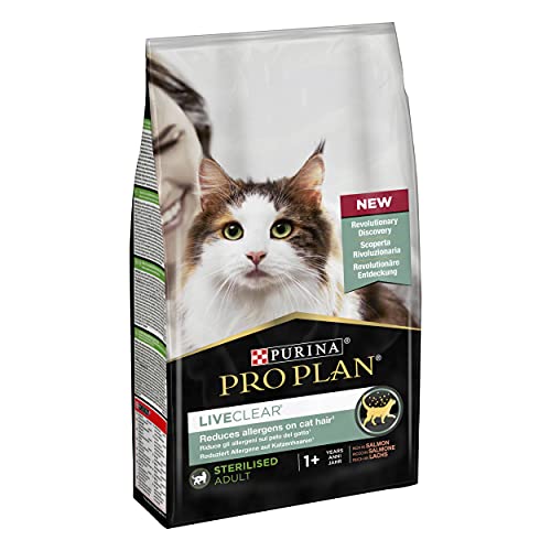 PURINA PRO PLAN LiveClear Sterilised Adult Lachs | 1,4 kg | Schmackhaftes Alleinfuttermittel | Kann zur Unterstützung von einem gesunden Immunsystem beitragen | Mit Lachs von Pro Plan