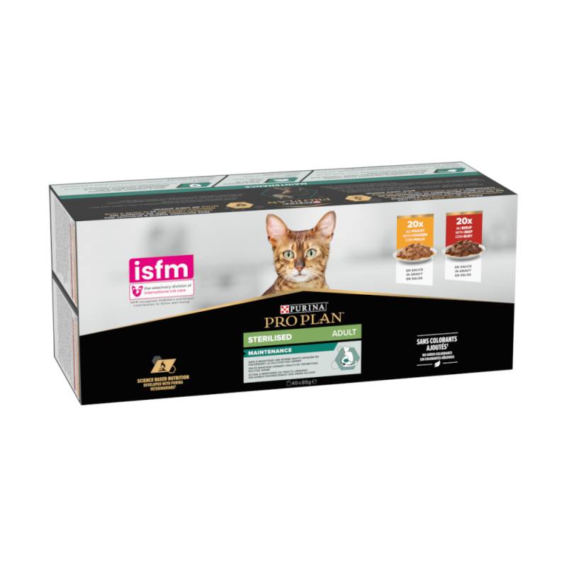 PURINA PRO PLAN Sterilised Adult 40 x 85 g - Rind & Huhn von Pro Plan