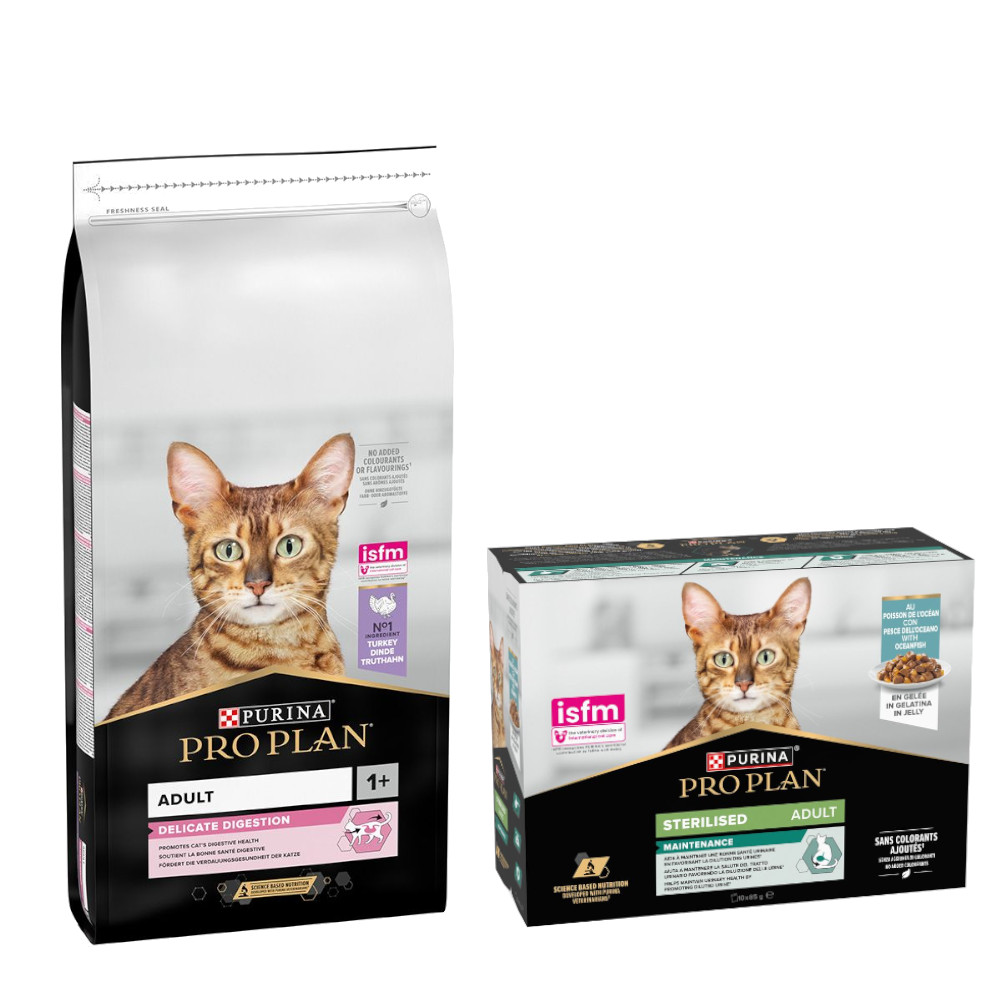 PURINA PRO PLAN Trockenfutter + 10 x 85 g Sterilised Adult Maintenance gratis! - 14 kg Adult Delicate Digestion reich an Truthahn PURINA PRO PLAN Trockenfutter + 10 x 85 g Sterilised Adult Maintenance gratis! - 14 kg Adult Delicate Digestion reich an Truthahn von Pro Plan