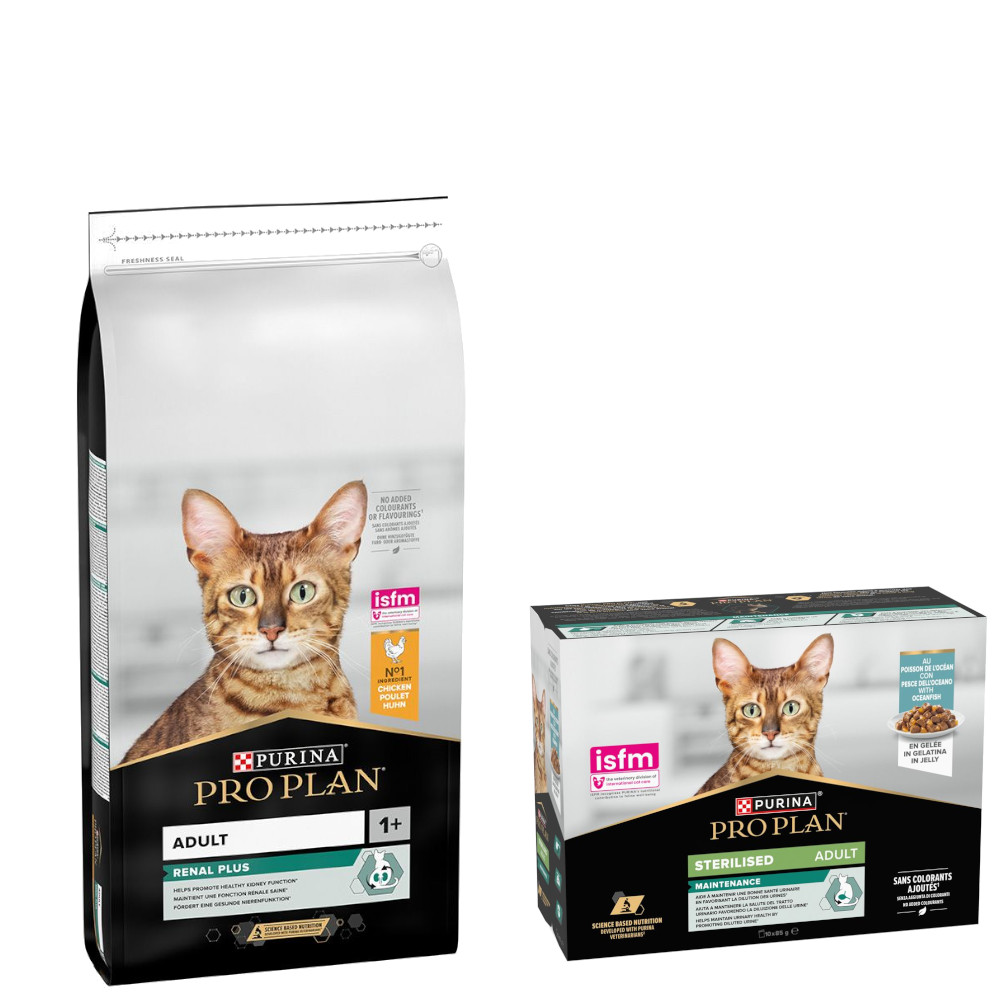 PURINA PRO PLAN Trockenfutter + 10 x 85 g Sterilised Adult Maintenance gratis! - 14 kg Adult Renal Plus reich an Huhn PURINA PRO PLAN Trockenfutter + 10 x 85 g Sterilised Adult Maintenance gratis! - 14 kg Adult Renal Plus reich an Huhn von Pro Plan