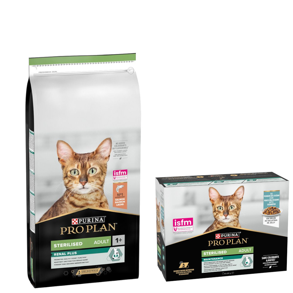 PURINA PRO PLAN Trockenfutter + 10 x 85 g Sterilised Adult Maintenance gratis! - 14 kg Sterilised Adult Renal Plus Lachs PURINA PRO PLAN Trockenfutter + 10 x 85 g Sterilised Adult Maintenance gratis! - 14 kg Sterilised Adult Renal Plus Lachs von Pro Plan
